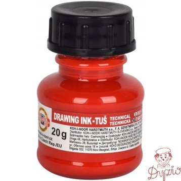 Tusz kreślarski 20g czerwony 141700402 KOH-I-NOOR