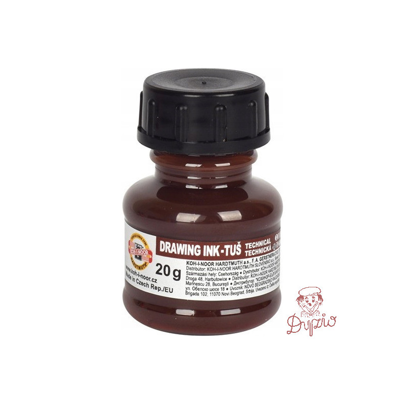 Tusz kreślarski 20g brązowy 141727/1417009 KOH-I-NOOR