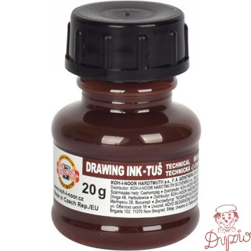 Tusz kreślarski 20g brązowy 141727/1417009 KOH-I-NOOR