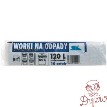Worki na śmieci 120L LDPE czarne (10szt) 70cm/110cm