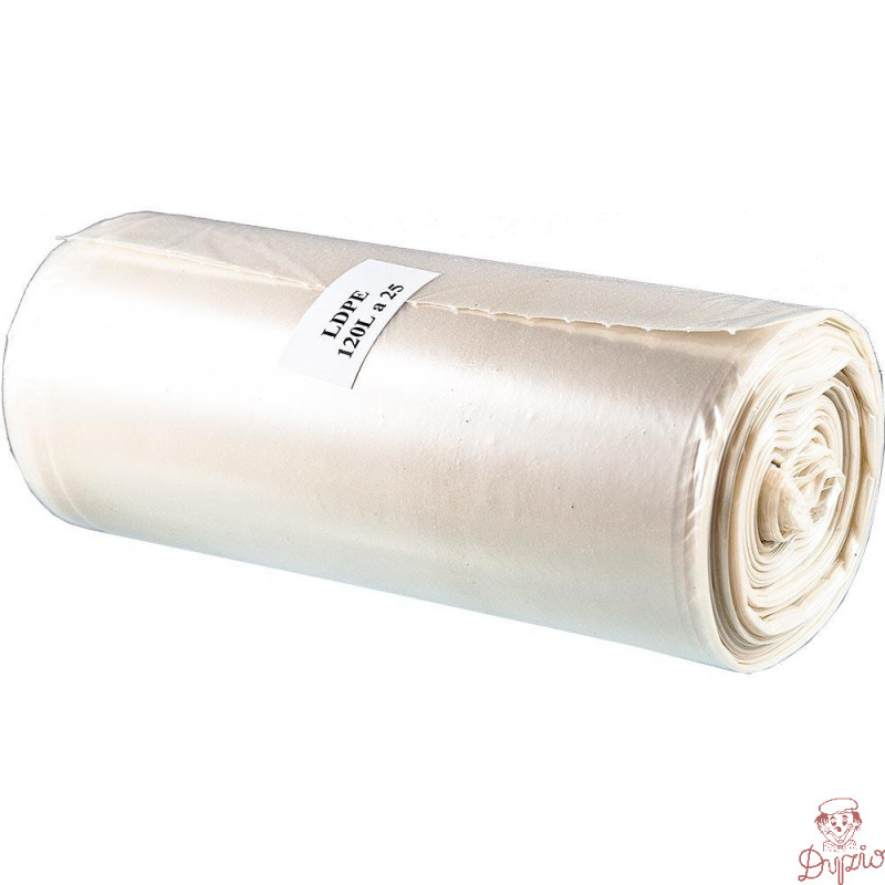 Worki na śmieci 120L LDPE (25szt) przezroczyste