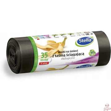 Worki na śmieci 35L LDPE ekologiczne z taśmą (15szt) STELLA WNS-4249