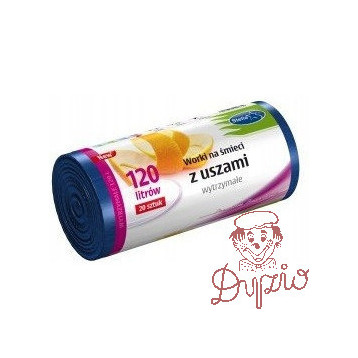 Worki na śmieci 120L z uszami wytrzymałe (20szt) niebieskie (HD-LD) STELLA ST1-WNS-9732V1