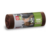 Worki do segregacji odpadów BIO 120L 10szt brązowe WNS-7027V1