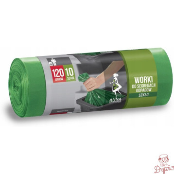 Worki do segregacji odpadów SZKŁO 120L 10szt zielone WNS-7072V1