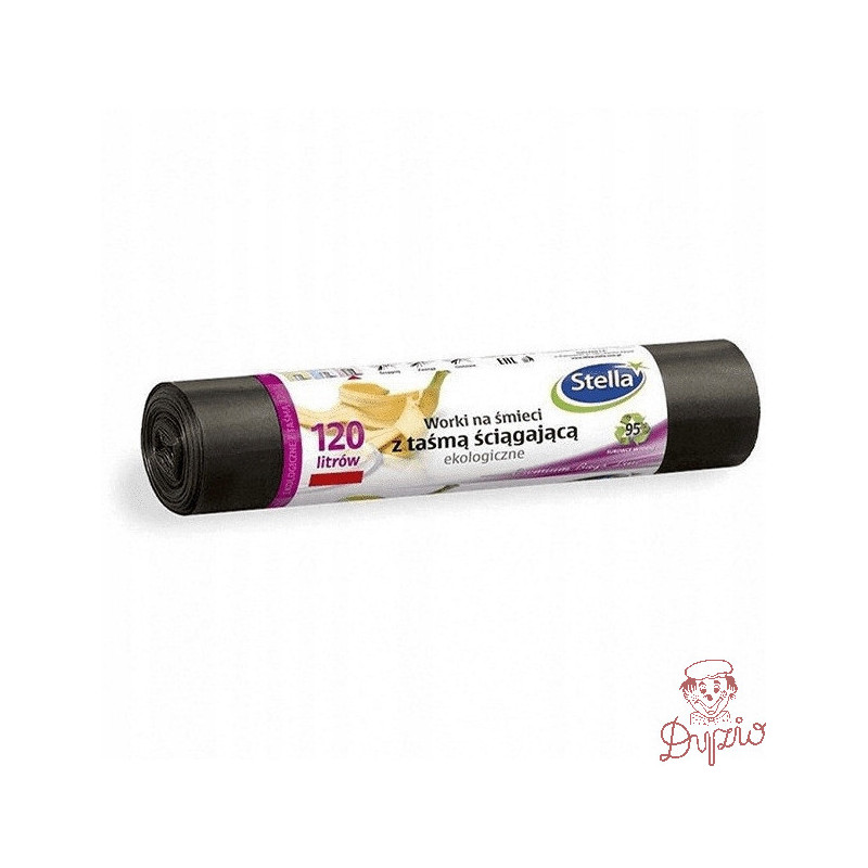 Worki na śmieci 120L ekologiczne z taśmą (LDPE) (10szt) STELLA WNS-6356