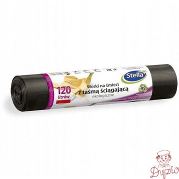 Worki na śmieci 120L ekologiczne z taśmą (LDPE) (10szt) STELLA WNS-6356