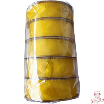 Wstążka organza szer. 4cm jasnożółta GIMAR