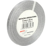 Wstążka brokatowa srebrna 6mm(2szt) WB6-2 BREWIS