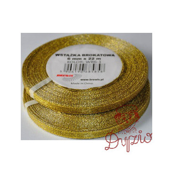 Wstążka brokatowa złota 6mm WB6-1 BREWIS