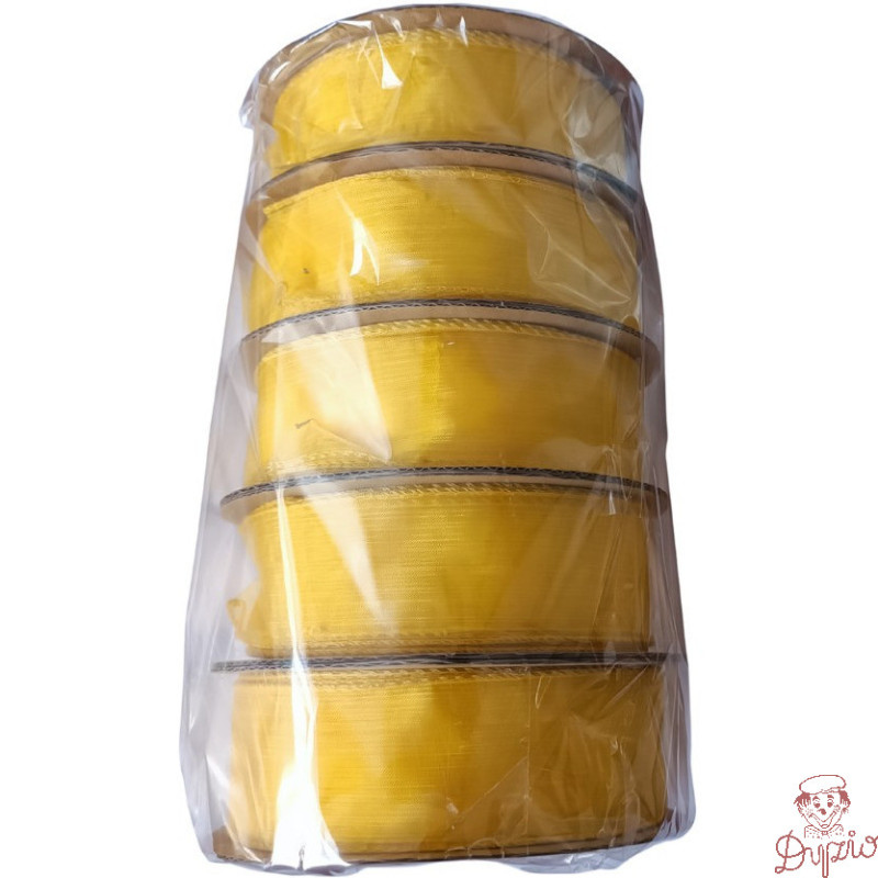 Wstążka organza szer. 4cm ciemny żółty GIMAR