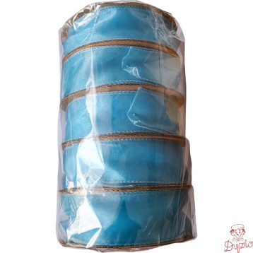 Wstążka organza szer. 4cm niebieski GIMAR
