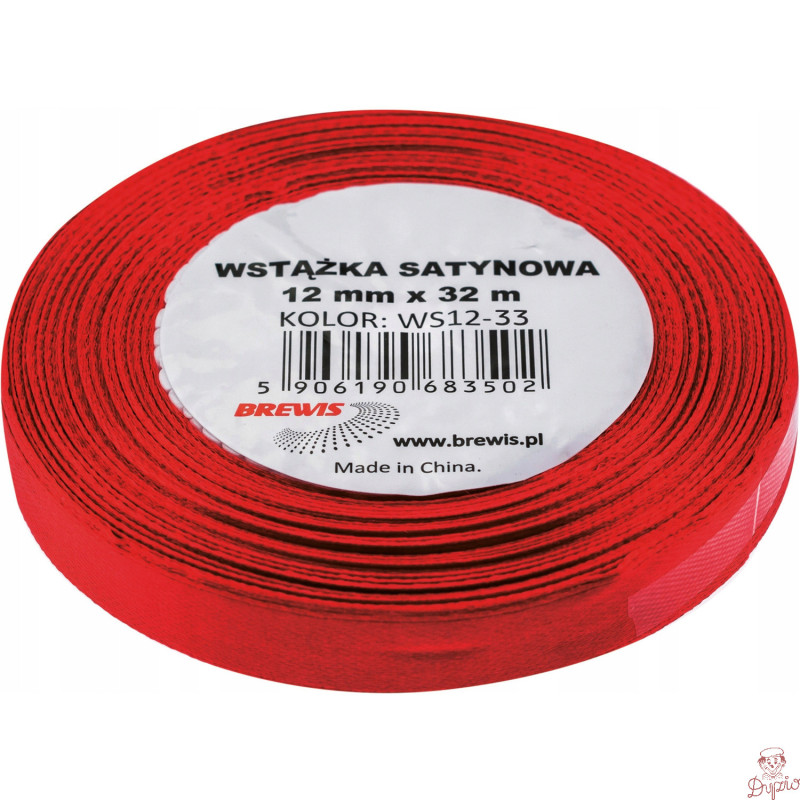 Wstążka satynowa 12mm/32m ws12-33 bordo BREWIS