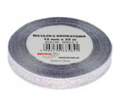 Wstążka brokatowa 12mm/22m wb12-2 srebrna BREWIS