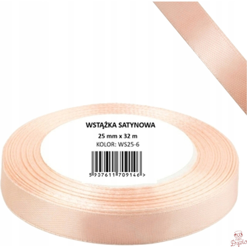 Wstążka satynowa 12mm/32m WS12-6 morelowy BREWIS