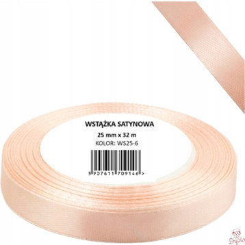 Wstążka satynowa 12mm/32m WS12-6 morelowy BREWIS