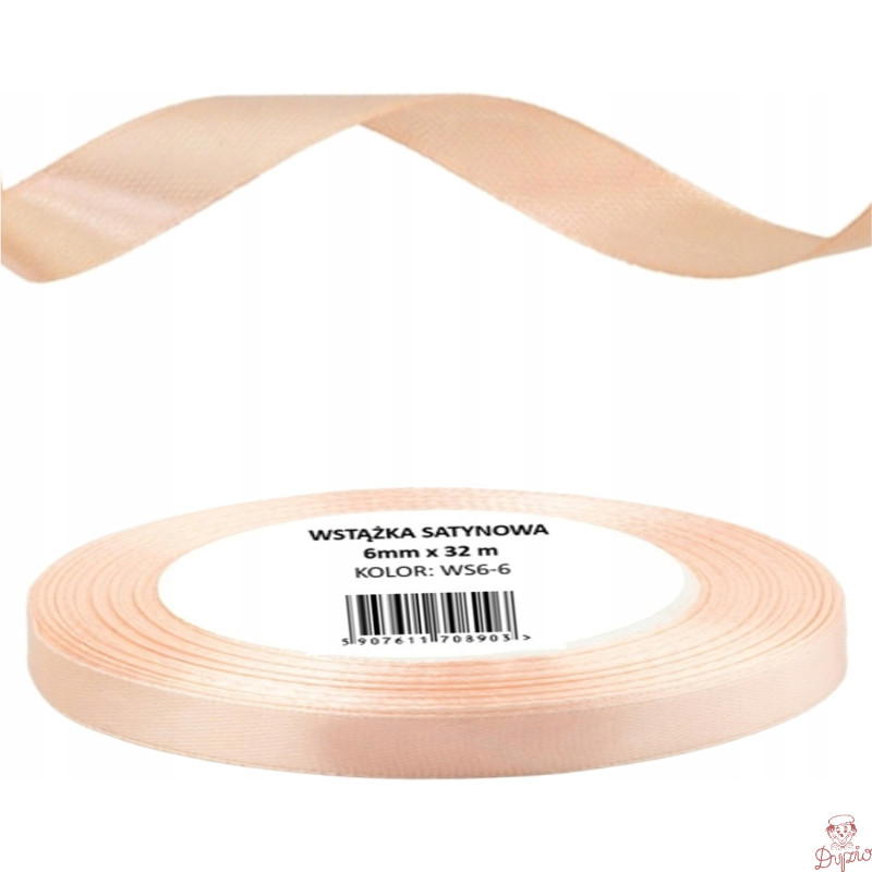 Wstążka satynowa 6mm/32m WS6-6 morelowy BREWIS