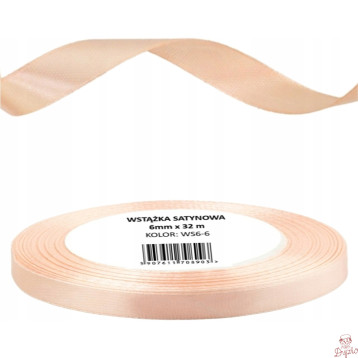 Wstążka satynowa 6mm/32m WS6-6 morelowy BREWIS
