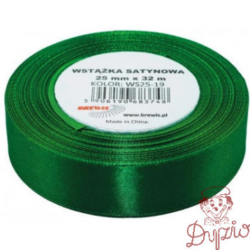 Wstążka satynowa 25mm/32m 19 zielona BREWIS