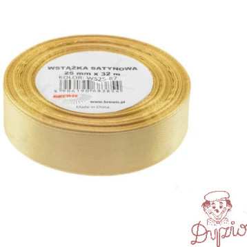 Wstążka satynowa 25mm/32m złota BREWIS