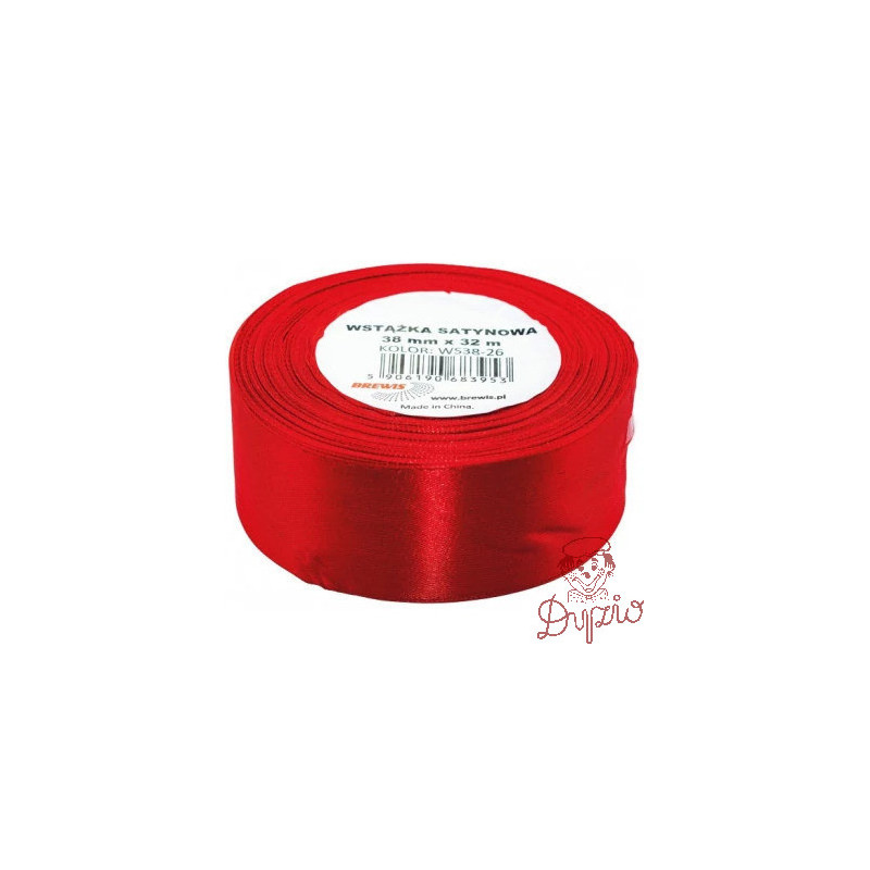 Wstążka satynowa 38mm/32m 26 jasny czerwony BREWIS