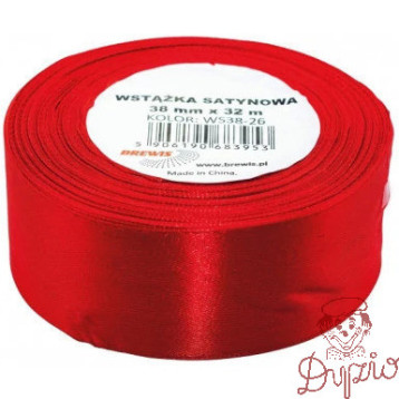 Wstążka satynowa 38mm/32m 26 jasny czerwony BREWIS