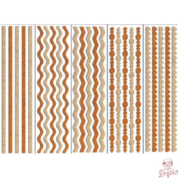 Wstążki samoprzylepne paski brokat odcienie złotego 30x8cm FSX4 BREWIS