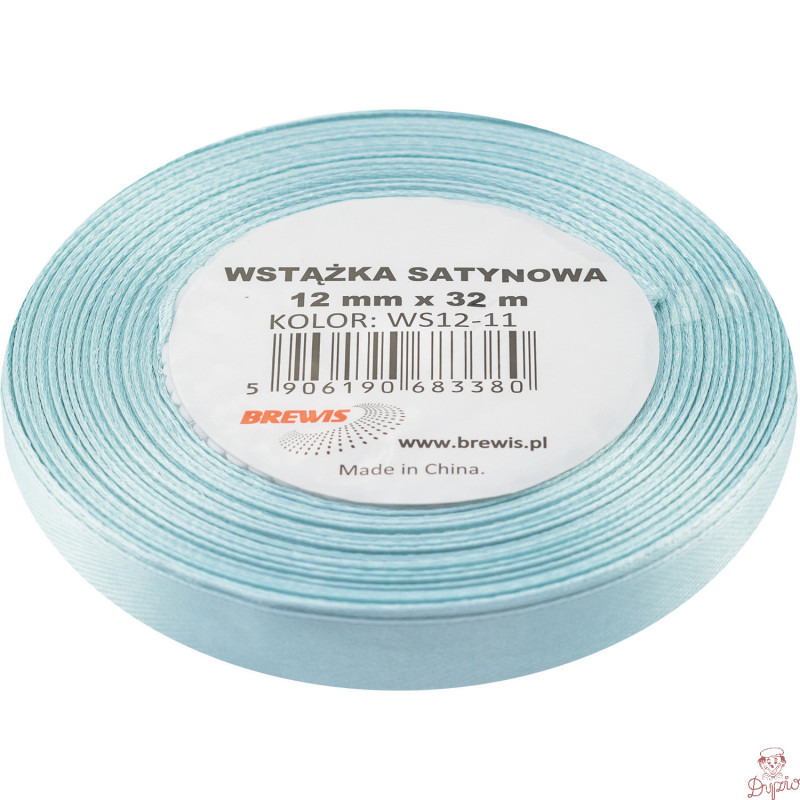 Wstążka satynowa 12mm/32m błękitna BREWIS