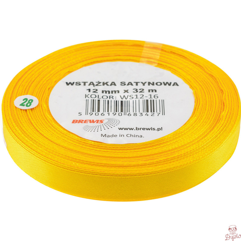 Wstążka satynowa 12mm/32m 16 żółta BREWIS
