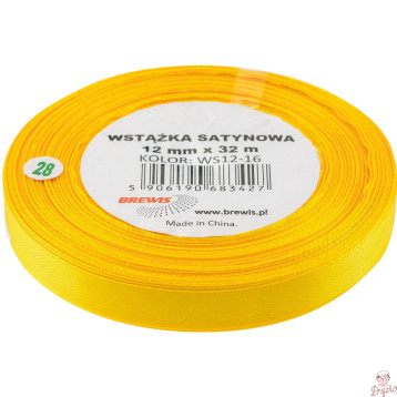 Wstążka satynowa 12mm/32m 16 żółta BREWIS