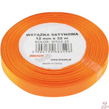 Wstążka satynowa 12mm/32m pomarańczowa BREWIS