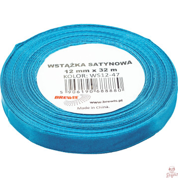 Wstążka satynowa 12mm/32m turkusowy BREWIS