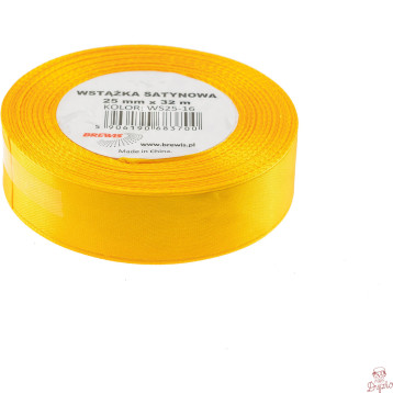 Wstążka satynowa 25mm/32m żółta BREWIS