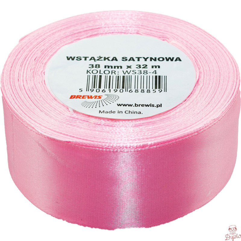Wstążka satynowa 38mm/32m j.róż BREWIS