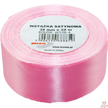 Wstążka satynowa 38mm/32m j.róż BREWIS