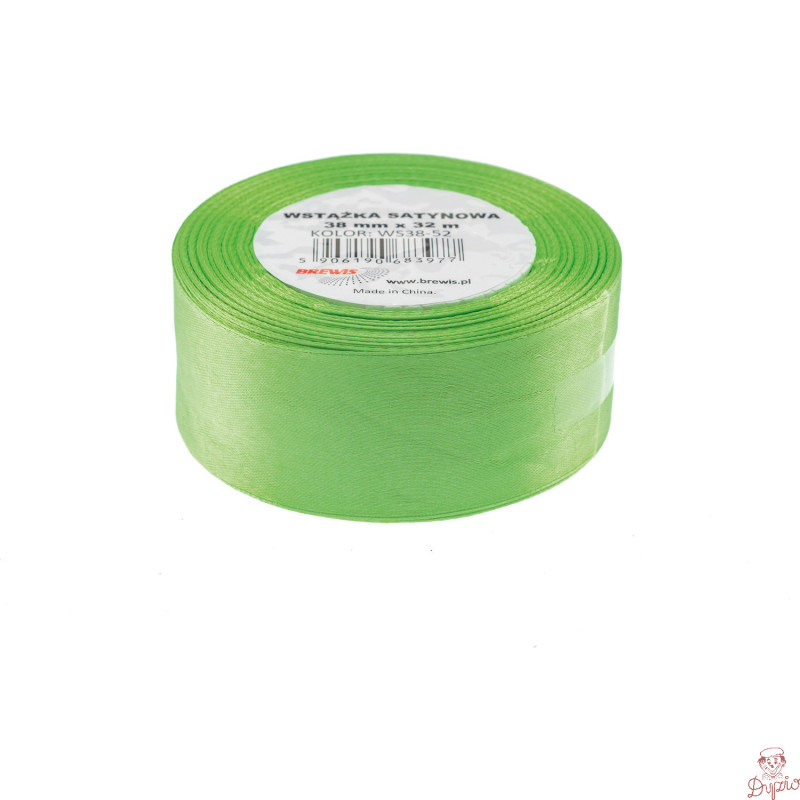 Wstążka satynowa 38mm/32m j.zielony BREWIS