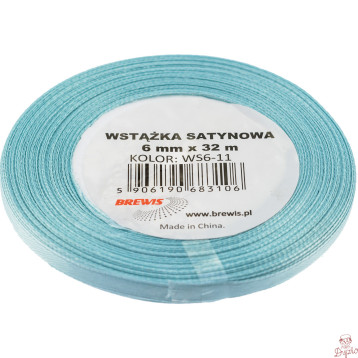Wstążka satynowa 6mm/32m błękitna BREWIS
