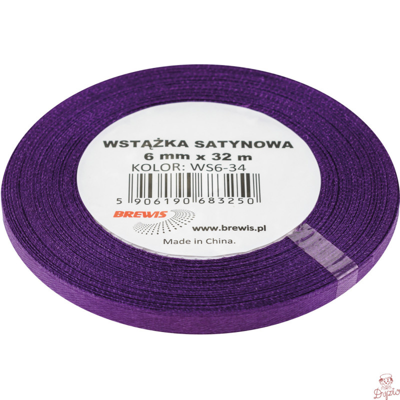 Wstążka satynowa 6mm/32m fioletowy BREWIS