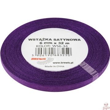 Wstążka satynowa 6mm/32m fioletowy BREWIS