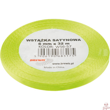 Wstążka satynowa 6mm/32m limonkowy WS6-57 BREWIS