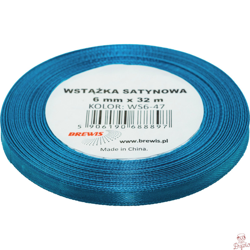 Wstążka satynowa 6mm/32m turkusowy BREWIS
