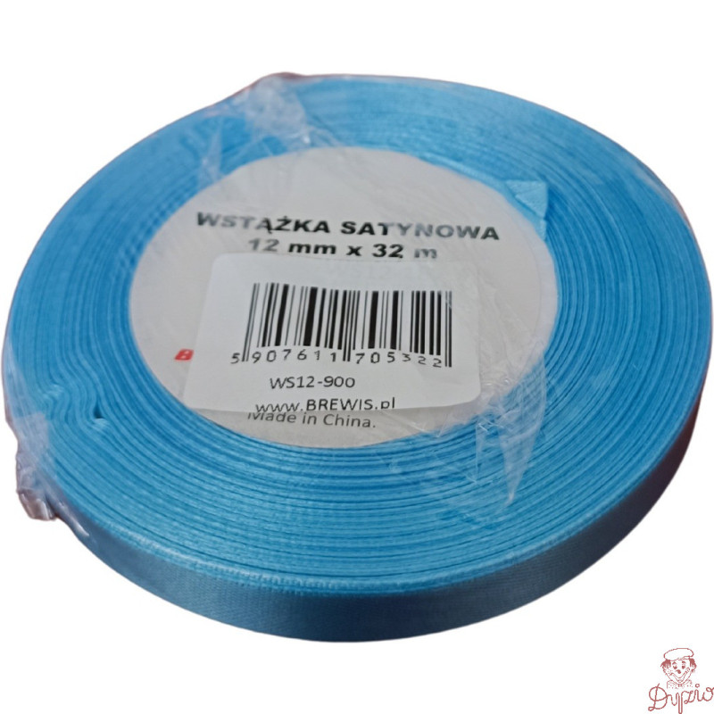 Wstążka satynowa 12mm/32m błękitna 900 BREWIS