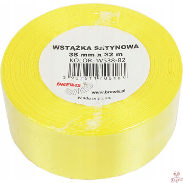 Wstążka satynowa 38mm/32m kanarkowa 82 BREWIS