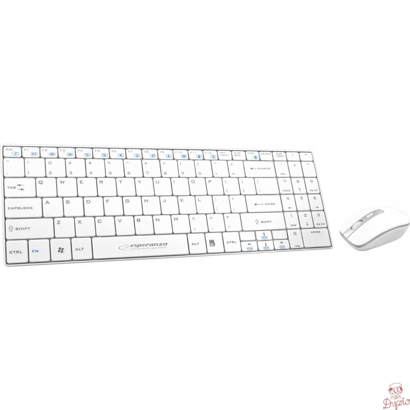 Klawiatura + mysz bezprzewodowa ESPERANZA LIBERTY biała EK122W 2.4GHz