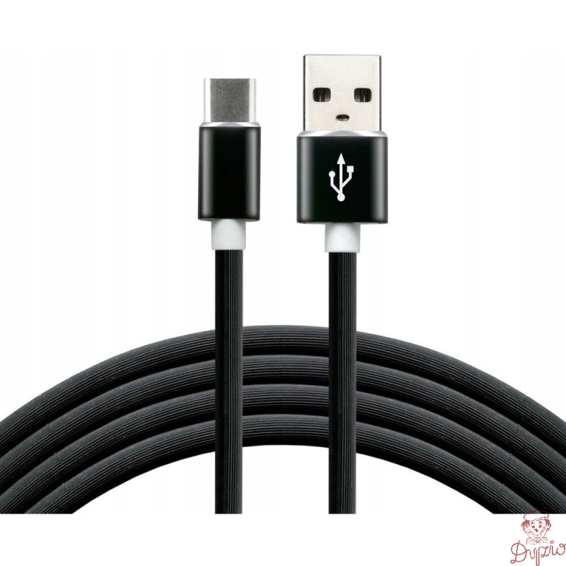 Kabel USB-A - USB-C 1,5m 3A silikonowy czarny EVERACTIVE (CBS-1.5CB)