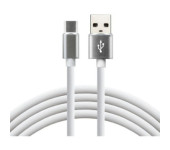 Kabel USB-A - USB-C 1m 3A silikonowy biały EVERACTIVE (CBS-1CW)