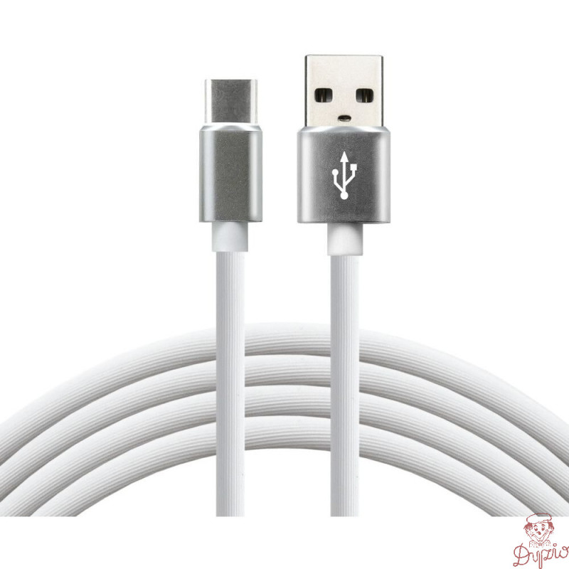 Kabel USB-A - USB-C 1m 3A silikonowy biały EVERACTIVE (CBS-1CW)