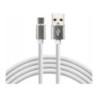 Kabel USB-A - USB-C 1,5m 3A silikonowy biały EVERACTIVE (CBS-1.5CW)