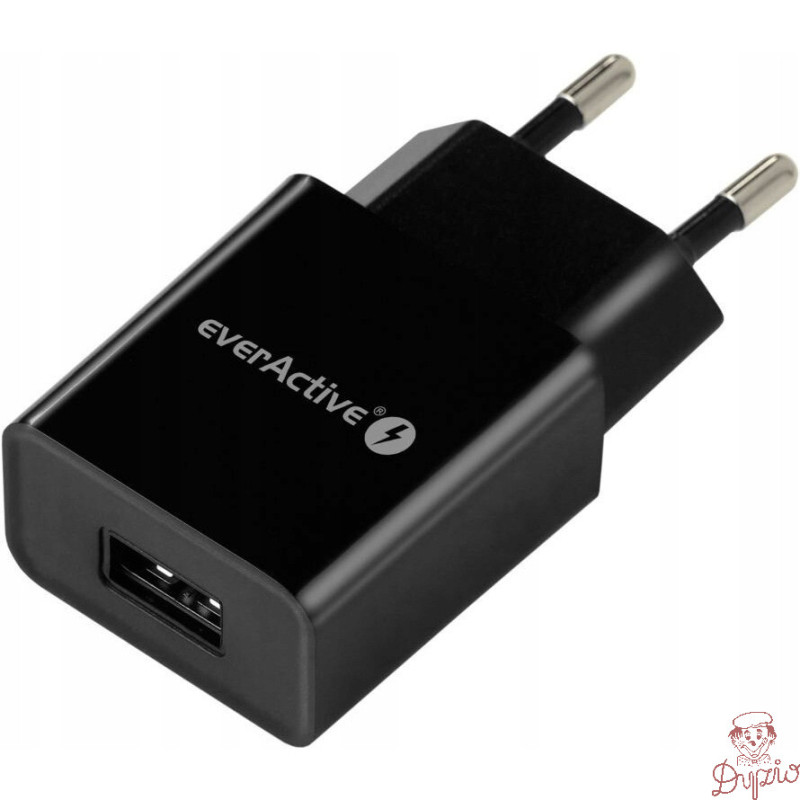 Ładowarka sieciowa 230V EVERACTIVE SC-100B 1xUSB 1A czarna 1W
