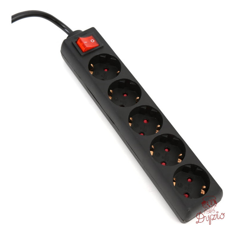 Listwa zasilająca 5g/1,5m czarna OMEGA 16A/3500W (43704)